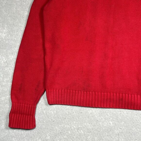 VTG Polo Ralph Lauren Crewneck Sweatshirt Men’s Large Red Knit Pullover Sweater - Picture 3 of 10